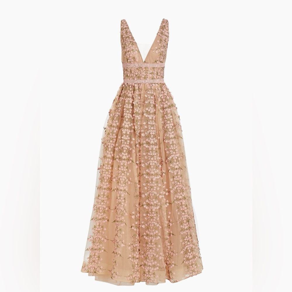 NWOT Bronx and Banco Megan Lace Maxi Dress /Gown in Rose. US Size XS - Picture 4 of 17
